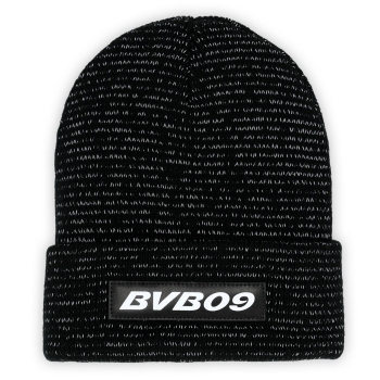 Borussia Dortmund BVB Reflective Beanie Schwarz mit Reflektorfäden